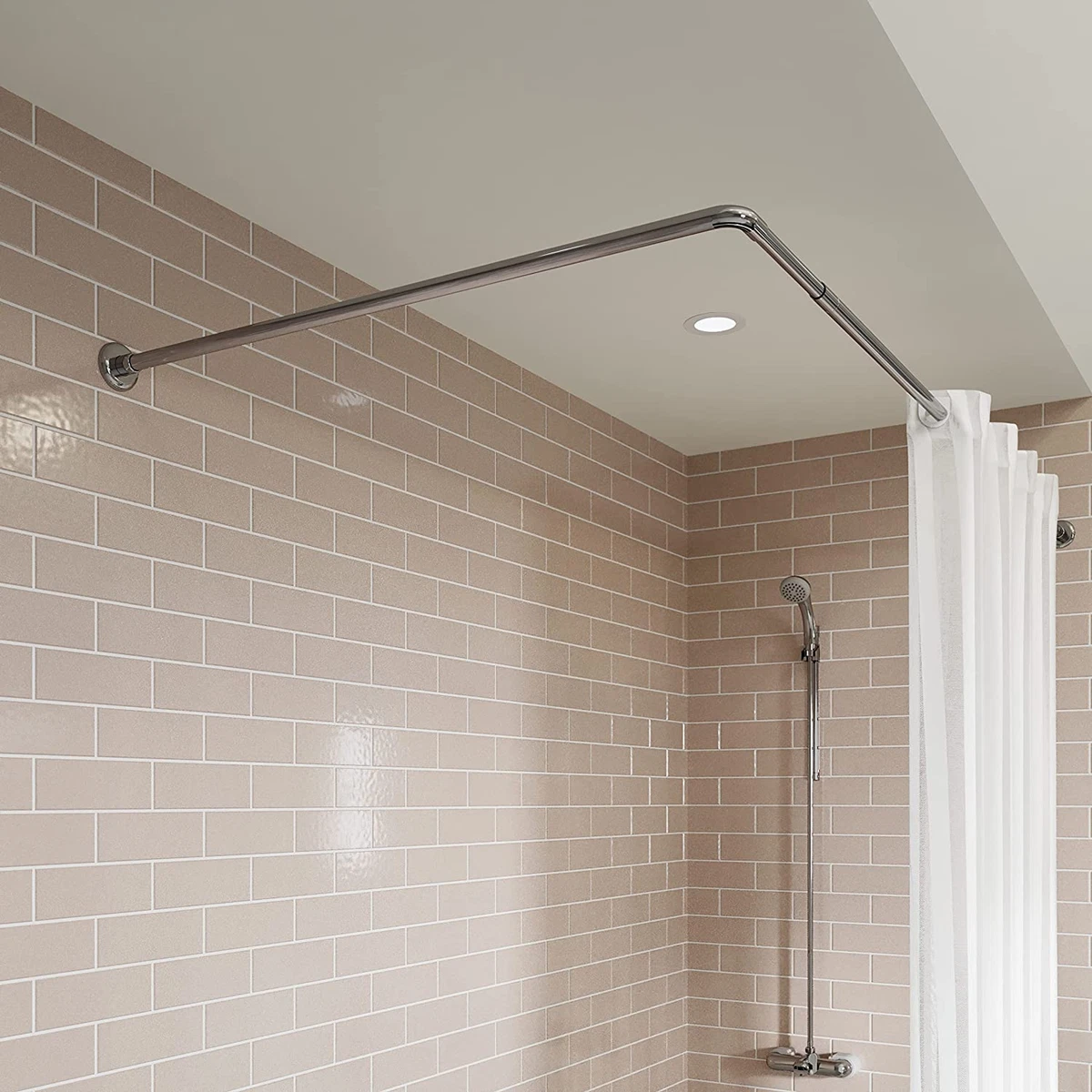 Angled online shower curtain