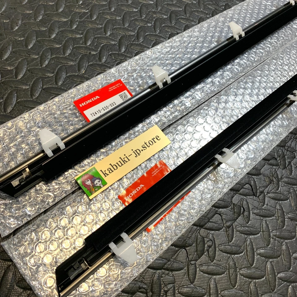 HONDA GENUINO Prelude BB Ventana Puerta Moldura Tira Climática Exterior Derecha y Derecha Conjunto OEM Foto 4 de 4