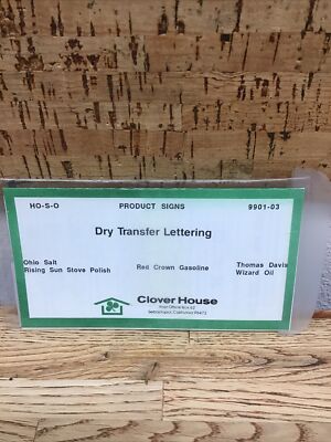 Clover House HO-S-O Scales Dry Transfer 9901-03: Red Crown Gasoline, Ohio Salt