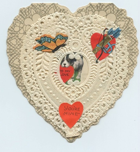 Set of 3 Vintage Lacy Die-Cut Heart Shape Valentine's Day Cards - Picture 5 of 8
