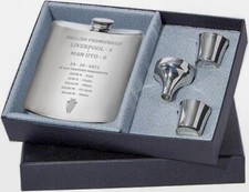 Liverpool WIN MAN UTD 6oz Pewter Hip Flask 2021 Victory At Old Trafford