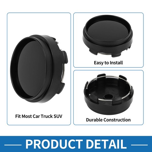 Tapacubos central rueda universal 66 mm 2,60" diámetro exterior plástico negro - Imagen 7 de 7