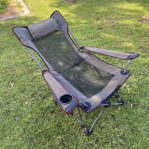Sedia da Campeggio Pieghevole Resistente con Portabicchieri Oversize Esterno Portatile - Foto 3 di 15