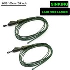 Carp Fishing Line Ready Tied Leader Sinking Lead Free Leader Hybird Clip