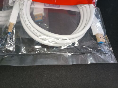 2x Monster 6FT 1.82M High Performance USB 3.0 Datacom Cable (White) MALE TO MALE - Picture 3 of 3