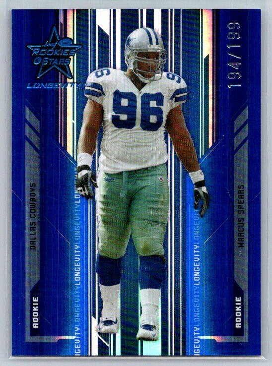 2005 Leaf Rookies & Stars Longevity #112 Marcus Spears Sapphire #/199 Rookie