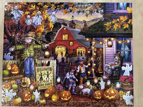 Halloween Barn Dance Vermont Jigsaw Puzzle 1000pc by Randy Wollenmann - Picture 5 of 10