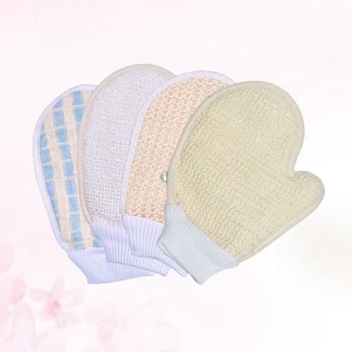 4 Stück Handschuh Badebürste Peelinghandschuhe für Duschpflanze Taubheitstücher