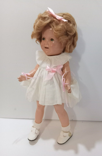 Vintage 1930er 11 Zoll ideale Komposition Shirley Temple Puppe im Tanzkleid - Bild 6 von 11
