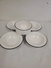 Steelite International Albalite Fruit Dessert Bowls (4)  Double Handle (1) Black