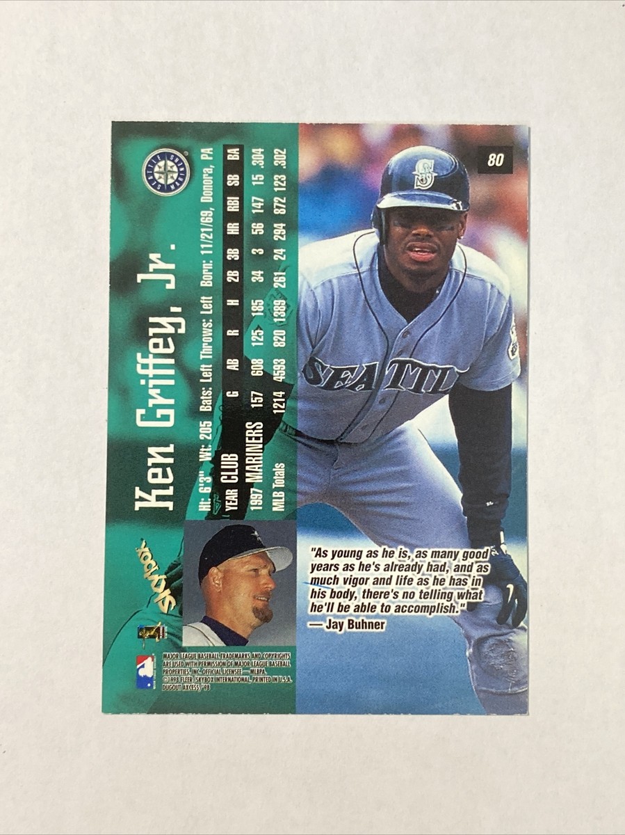 ⭐︎ 1998 Dugout Axcess Ken Griffey Jr #80 Seattle Mariners HOF