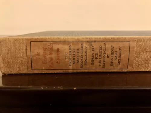 Signed!! Limited Editions Club 1934:  John Henry Nash /  Ralph Waldo Emerson