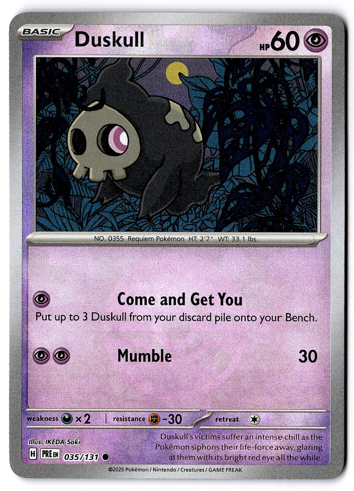 Duskull 035/131 Common Poke Ball Prismatic Evolutions Pokémon TCG Mint NM