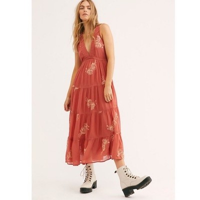 run away with me embroidered midi dress