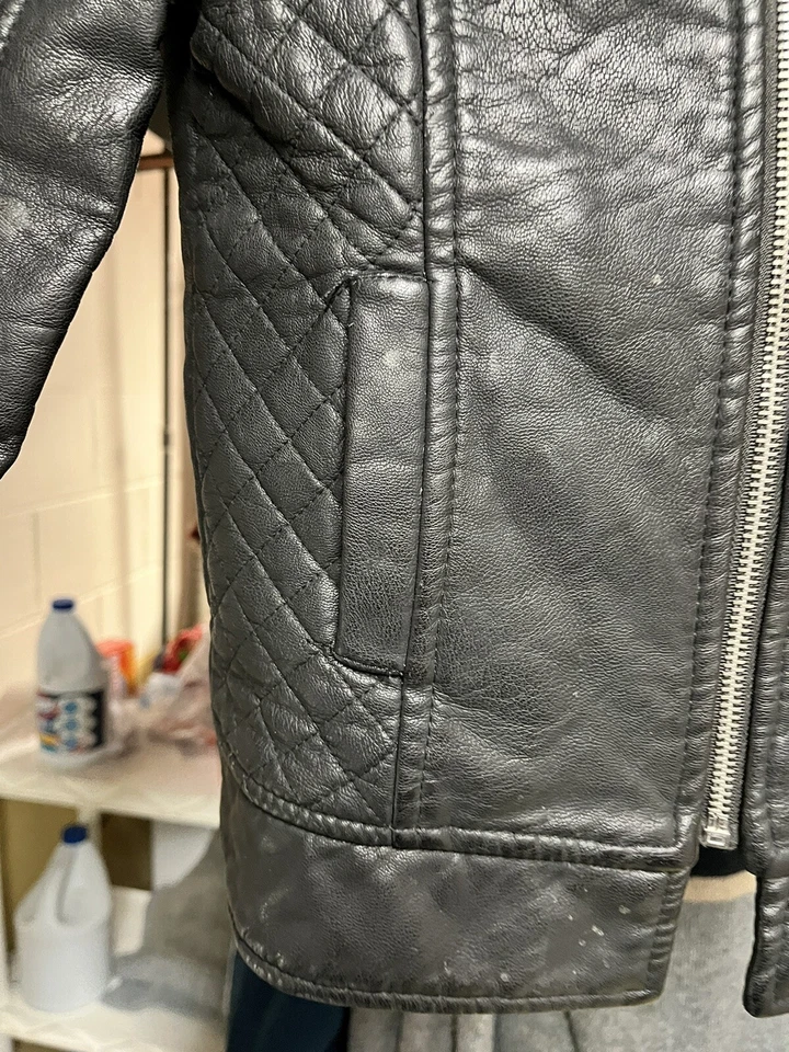 Canyon River Blues Black Faux Leather Jacket Size 7/8 - Image 3 of 4