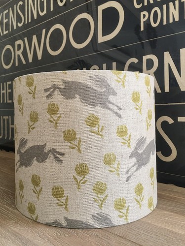 SALE LAMPSHADE SAM WILSON HARE GREEN CLOVER NATURAL LINEN 35CM LAMP £18.00 OFF!! - Picture 5 of 9