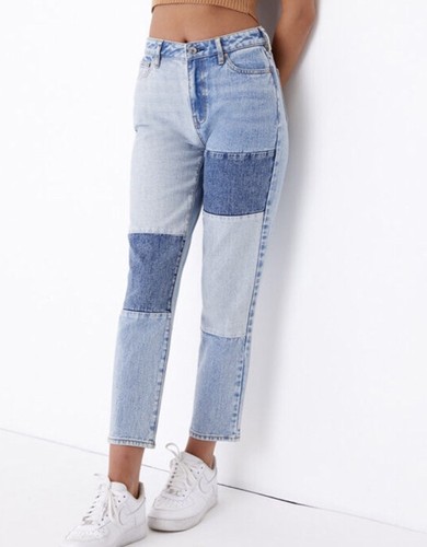 Blue Mom Jeans High Rise 100% Cotton | eBay