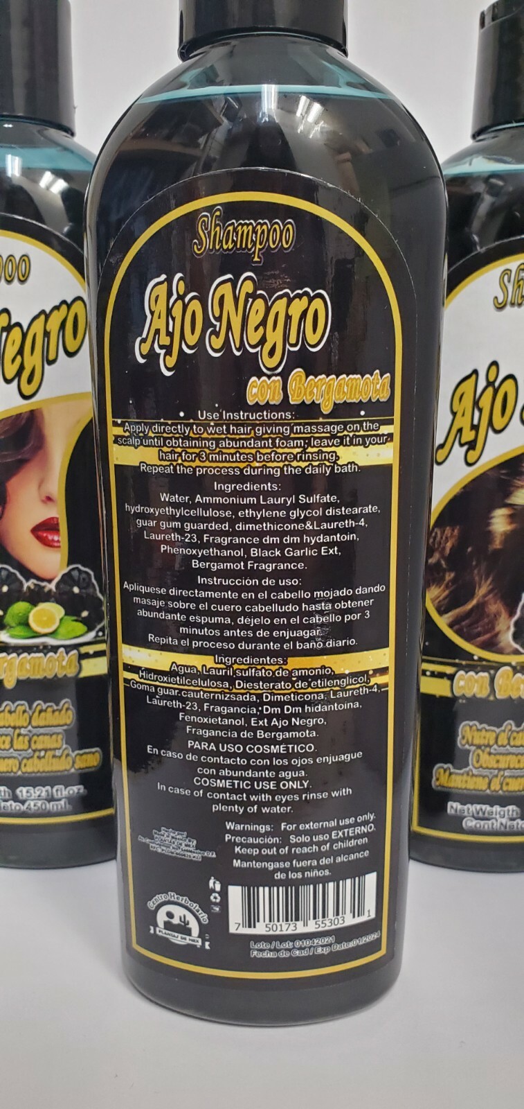 Ajo Negro Con Bergamota Shampoo 15.21 fl oz 450ml 3pcs x 38.00 eBay