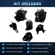 6PCS Engine Motor & Transmission Mount For 2003-2007 Honda Accord 2.4L Auto