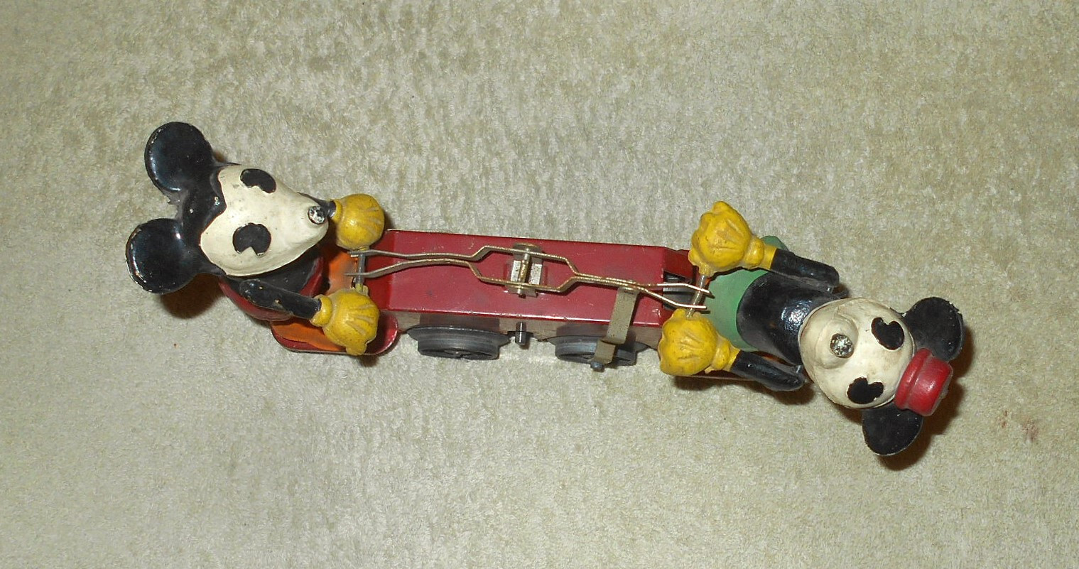 Vintage 1930's Lionel Mickey Mouse Hand Car Old Disney Toy Train AS-IS