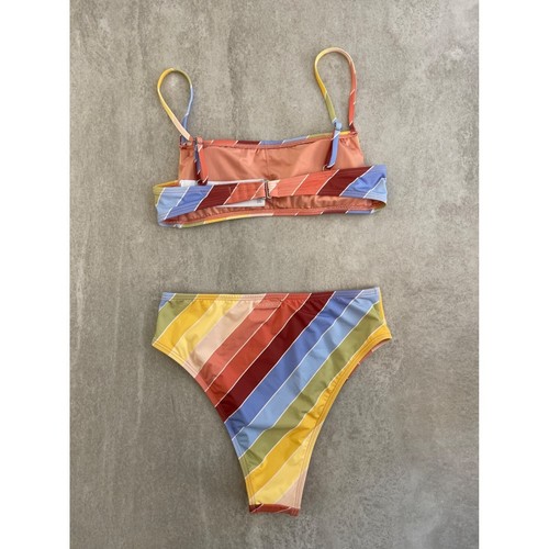 Conjunto de Bikini Billabong Pequeño Brillante Aturdimiento Cuadrado Acanalado Bralette Parte Superior Parte Inferior - Imagen 12 de 12