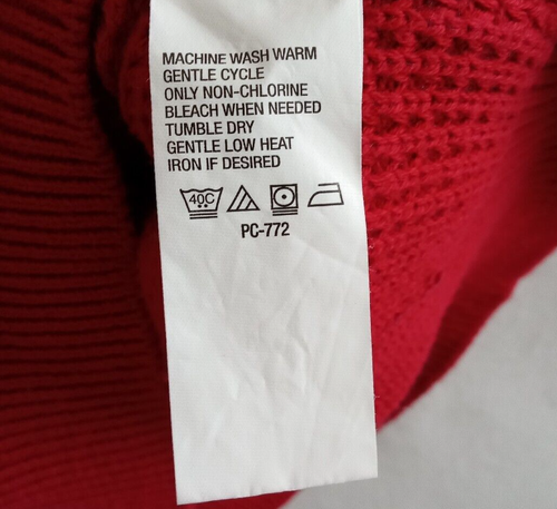 Timberland Pullover Sweater Unisex Medium Red Long Sleeve Logo - Picture 10 of 11