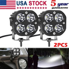2 Pcs 3inch Led Work Light Spot Cube Pods Bar Driving Fog Lamp Offroad Truck Suv
