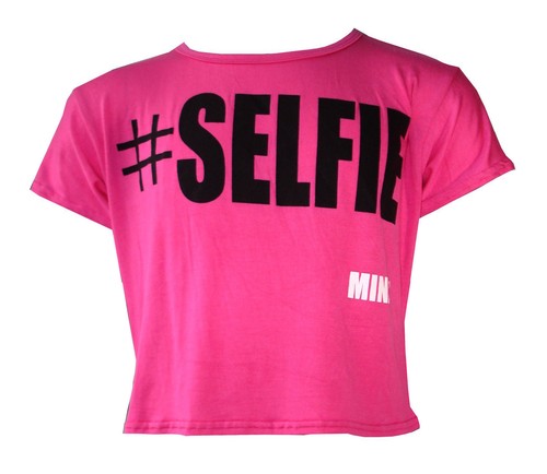 Filles Enfants # Selfie IT'S MY Vie Slogan Haut Court Imprimé T Shirt Âges 7-13 - Picture 4 of 10