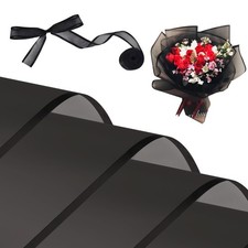 Kosotody 20 Sheets Frosted Flower Wrapping 21 Piece Set, Black Egde