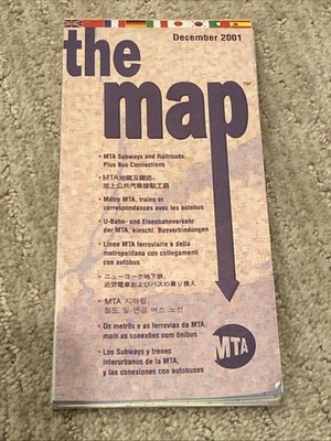 Dec 2001 New York City NYC Subway RR Bus Map MTA World Trade Center Closure 9/11