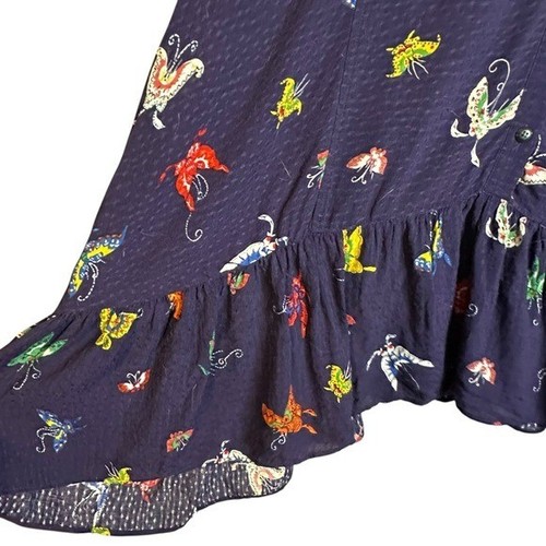 Maeve Anthropologie Mallory Ruffled Blouse Oversized Butterflies Novelty 3X - Picture 6 of 14