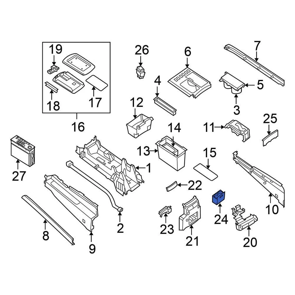 For Nissan Pathfinder Armada 2004 Nissan Center Console Cup Holder Foto 2 de 2