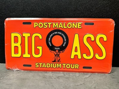 Post Malone Big Ass Stadium Tour 2025 License Plate SEALED NEW - RARE!