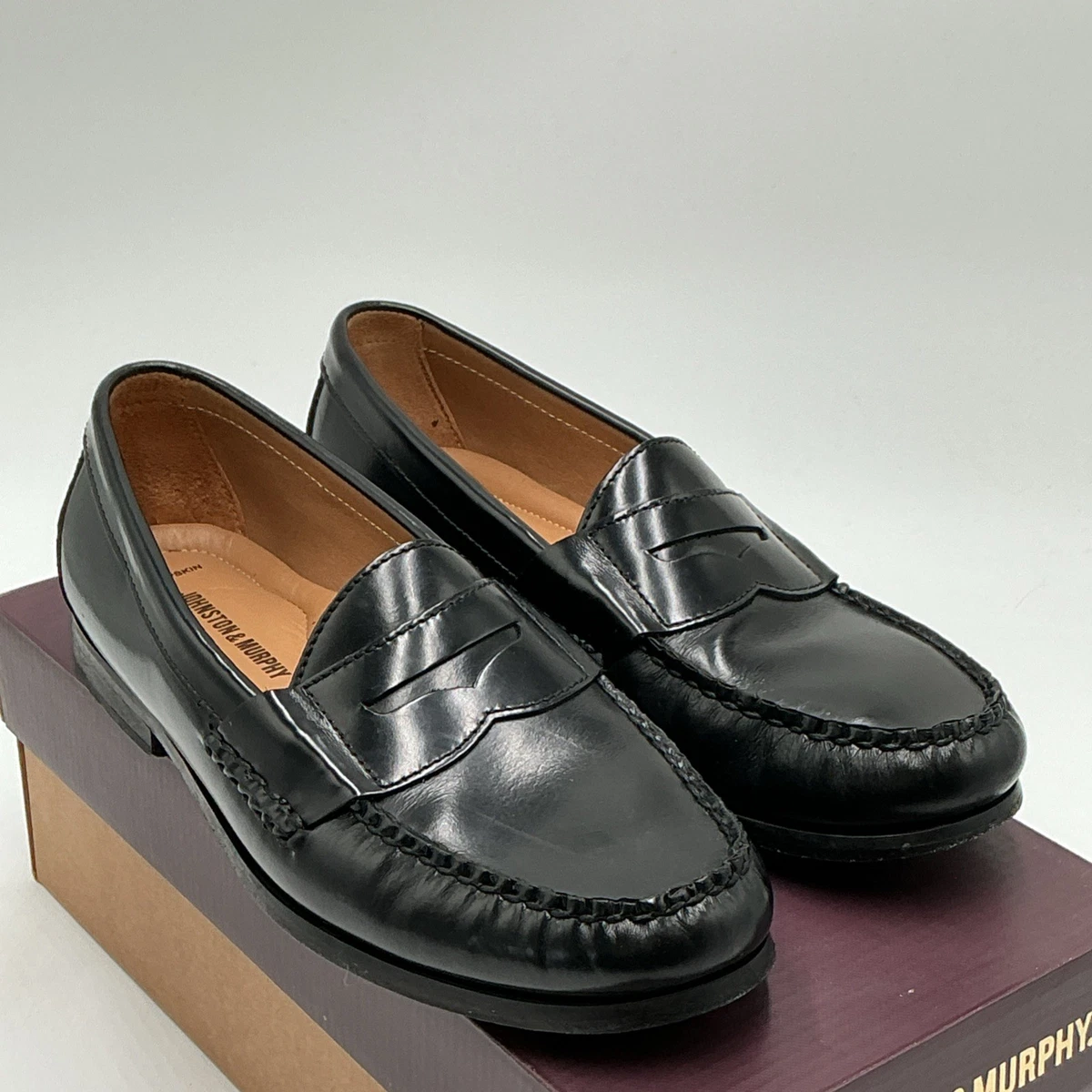 J&M flex Johnston & Murphy loafers size 10 black leather horsebit driving Johnston & Murphy Black Leather Bit Flex Driving Loafers  main image 2