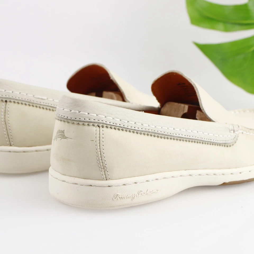Tommy Bahama Hombres Alexander Mocasín Talla 11 M Blanco Bucks Veneciano Zapato Sin Cordones Foto 4 de 4