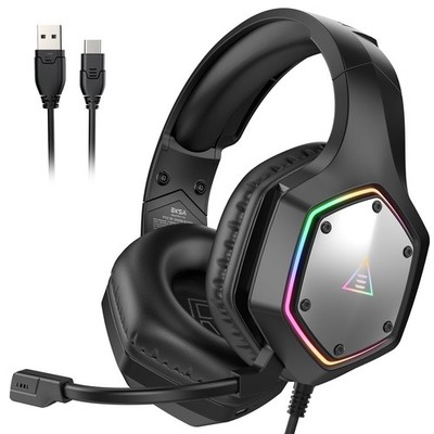EKSA E1000 V2 Gaming Headset, PC Headset with USB C Plug, Wired Headphones wi...