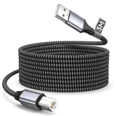 High-Speed 3M Nylon Braided USB Printer Cable for Multiple Devices