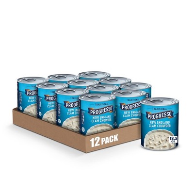Progresso New England Clam Chowder Soup, Traditional 18.5 Fl Oz (Pack of 12)