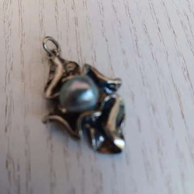 Anhänger Silber 835 mit Perle skandinavisches Design OLY?? - Bild 1 von 4