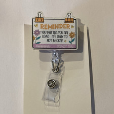 Retractable Clip-on Floral Flowers ID Badge Holder Reel Multicolor Plastic Metal
