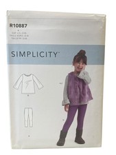 Simplicity R10887 Kids Tops Vest Leggings Sewing Pattern Size 3-8 UNCUT FF