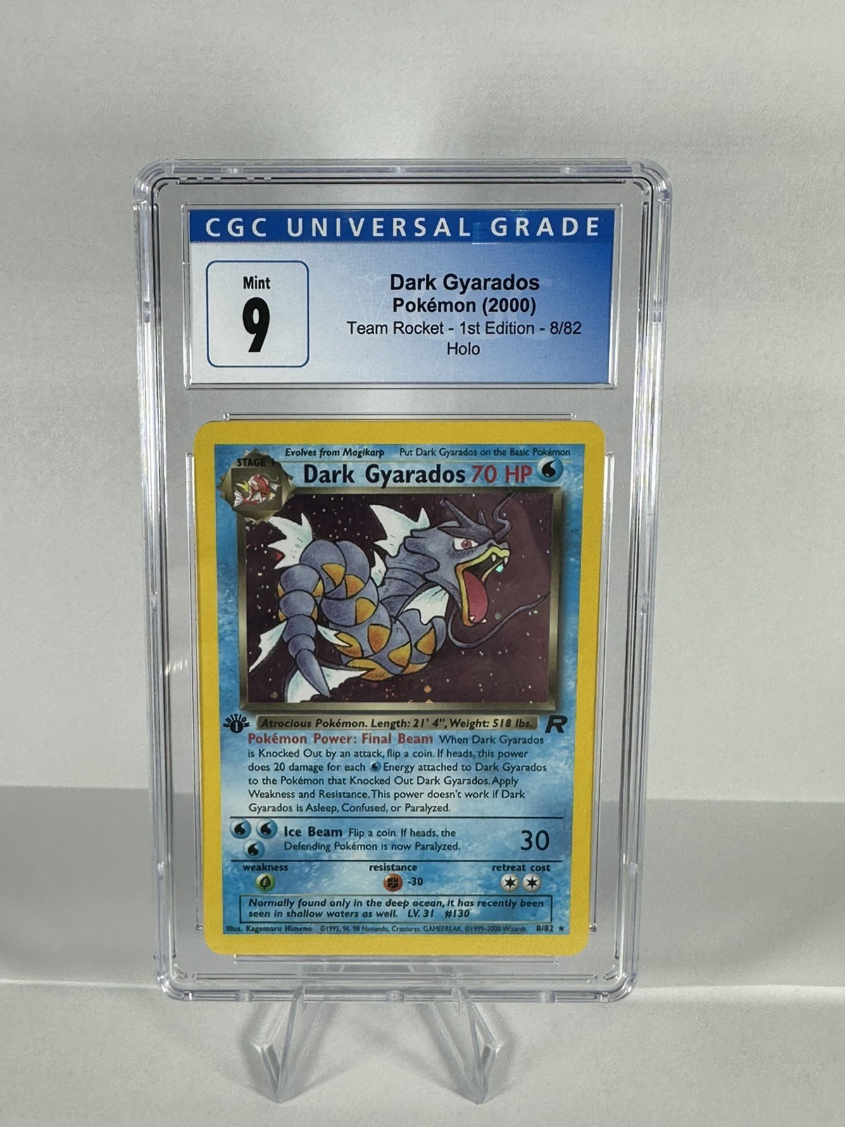 Dark Gyarados Team Rocket 1st Edition Holo CGC 9 8/82 Pokémon TCG Card