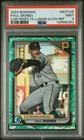 🔥PAUL SKENES 2024 Bowman Chrome Prospects Lunar Glow Refractor Rookie PSA 9