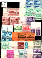 MINT PLATE BLOCKS, PAIRS LOT F 53