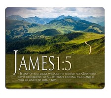 Bible Verse Mousepad - Green Rubber Mouse Mat, Psalm Mouse Pad, Mountains Theme