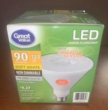 NIB One Great Value Motion Sensor LED PAR 38 FloodLight Soft White Non Dimmable