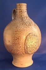 VTG Jamestown Pottery 7 1/4" Bartman or Bellarmine Stoneware Speckled Jug Signed