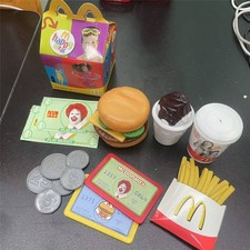 Vintage 2004 McDonald's Toy Play Food Set Cash Register Coin Card Hamburger