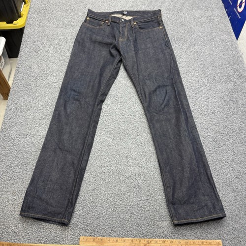 GAP 1969 Men’s 31x32 Straight Jeans Raw Selvedge Denim Blue - Picture 2 of 9