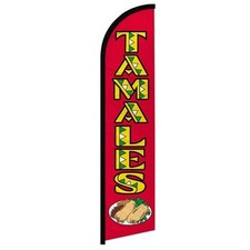 Tamales Full Curve Windless Swooper Flag Concessions Food 100D